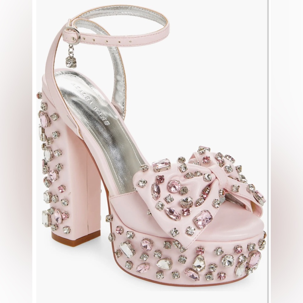Maya Crystal Embellished Platform Sandal -AZALEA WANG